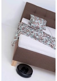 Pat tapițat cu spațiu de depozitare MARIA, 160 x 200 cm, fără saltea, maro