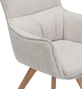 Set de 2 scaune pivotante picioare din lemn VOGUE bej