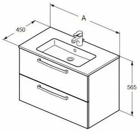 Dulap suspendat pentru lavoar Ideal Standard Tempo pal alb 81 cm