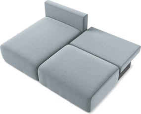 Colțar albastru extensibil/cu spațiu de depozitare cu tapițerie din catifea (cu colț pe partea stângă/cu șezlong) Kalena – Makamii