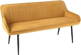 Bancheta tapitata design modern Turin 160cm, catifea galbena