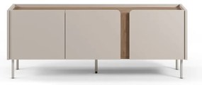 Comodă TV crem/în culoare naturală cu aspect de lemn de stejar 140x53x35 cm Lucile – Marckeric