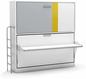 Pat rabatabil orizontal suprapus cu birou - smart bunk desk (90x190)
