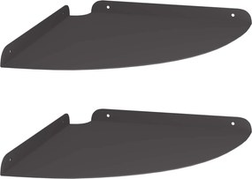 vidaXL Raft Suspendat pentru Colț cu raft 2 pcs Negru 30 x 30 x 2 cm