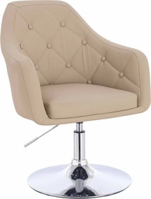 HR831N Scaun Crem Piele Ecologica Premium Soft cu Bază Cromata