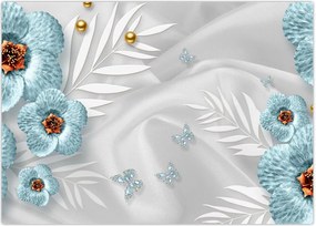 Tablou - 3D Flori albastre (70x50 cm)