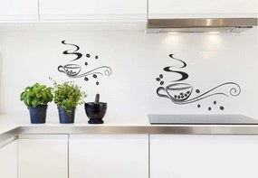 Autocolant de perete pentru bucătărie două cești de cafea delicioasă 80 x 160 cm
