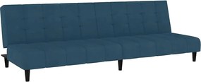 vidaXL Canapea extensibilă cu 2 locuri, albastru, catifea