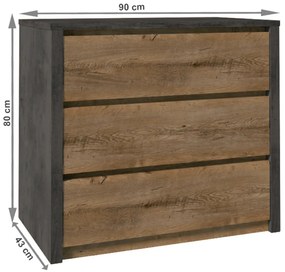 Comoda de sertare MONTANA K3S, gri