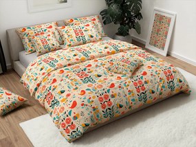 Lenjerie de pat din bumbac RETRO BIRD colorata Dimensiune lenjerie de pat: 70 x 90 cm | 140 x 200 cm