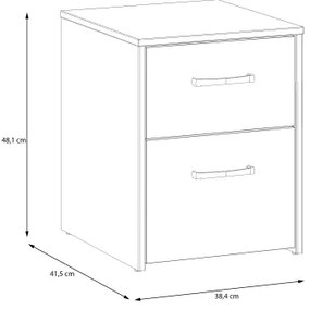 Noptieră URO, stejar artisan/alb