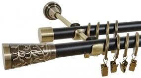 Galerie dubla duo SEVILLA 19/19 mm negru aur antic (Alege marime: 160 cm)