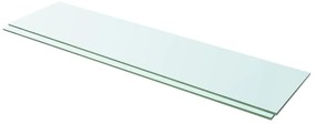 vidaXL Rafturi, 2 buc., 100 x 25 cm, panouri sticlă transparentă