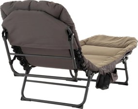 Sezlong de camping cu pernă, 175 x 65 cm, khaki