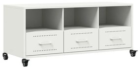 846697 vidaXL Dulap TV, alb, 100,5x39x43,5 cm, oțel