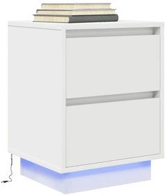 vidaXL Noptiera cu lumini LED alb 38x34x50 cm