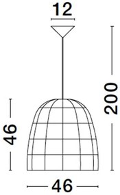 Lustra / Pendul modern design natural ratan MARLO D-46cm