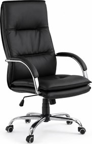 Scaun de birou STANLEY, negru, piele ecologica, 59x71x108/115 cm