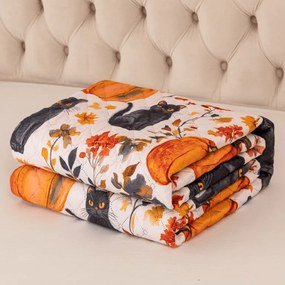 Cuvertura de pat CATS AND PUMPKINS, colorat Dimensiune: 170 x 210 cm