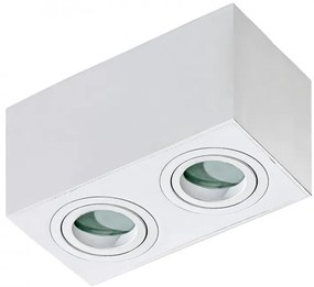 Plafoniera cu spoturi aplicate pentru baie IP44 Brant 2 square alba