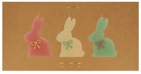 Lumânări 3 buc. timp de ardere 2 h cu model de Paști Bunny – Meri Meri