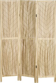 HOMCOM Separator de Cameră cu 3 Panouri, Ecran de Confidențialitate Pliabil Portabil pentru Interior din Lemn Masiv, Despărțitor de Perete, 120x170x1.6 cm, Natural