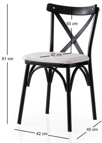 Set de scaune de sufragerie Ekol White and Black,2 buc.