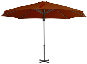 Umbrela suspendata cu stalp din aluminiu, caramiziu, 300 cm Terracota, 300 x 238 cm