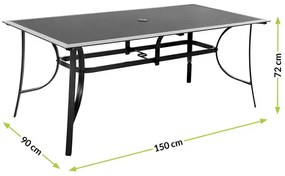 Set mobilier de grădină Agata 6+1 negru
