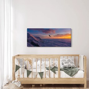 Tablou în apus de soare, Mont Blanc (120x50 cm)