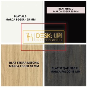 Birou reglabil pe inaltime TerrA7 WHITE - 2 motoare, profil dreptunghiular, culoare cadru Alb (Dimensiune blat: 120x60cm, Culoare blat: Negru 25mm)