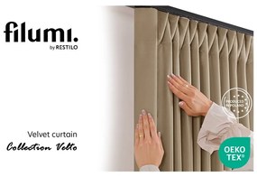 Draperie bej dimout (semi-opacă) din catifea 400x250 cm Velto – Filumi