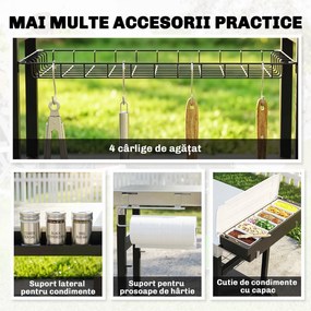 Outsunny căruț grătar | Aosom Romania