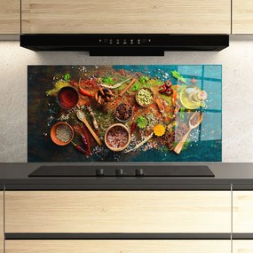 Panou Sticla Bucatarie, 60x150cm, Protectie aragaz, Antistropi, Termorezistent, Alimente, Condimente, Seasonings Mix