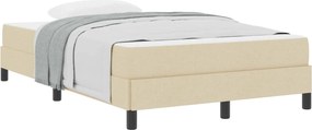 vidaXL Pat cu arcuri cu saltea Crem 120 x 200 cm țesătură