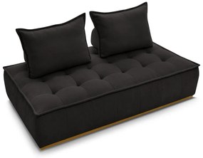 Canapea neagră cu tapițerie din țesătură bouclé 175 cm Elisa – Bobochic Paris