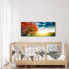 Tablou peisaj cu scufundat în razele solare (120x50 cm)