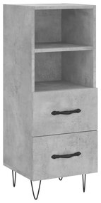 828664 vidaXL Servantă, gri beton, 34,5x34x90 cm, lemn compozit