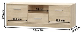 Măsuță TV TEYO 2D1S, stejar sonoma