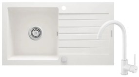 Chiuvetă de bucătărie Deante ZQZVA113 ZORBA 76x44 cm + baterie de chiuvetă granit/alabastru