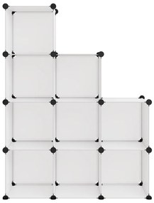 Organizator cub de depozitare, 9 cuburi, transparent, PP 1, 95.5 x 31.5 x 124 cm, Transparent, 95.5 x 31.5 x 124 cm, Transparent