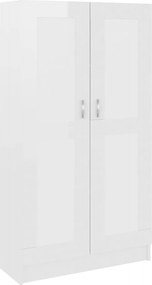 vidaXL Bibliotecă, alb extralucios, 82,5x30,5x150 cm, lemn prelucrat