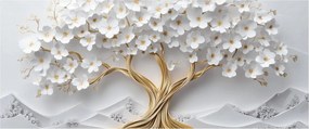Tablou – Arborele vieții 3D plin de flori (120x50 cm)