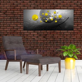 Tabloul - bile abstracte galbene (120x50 cm)