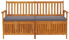 316740 vidaXL Bancă de depozitare cu pernă, 148 cm, lemn masiv de acacia