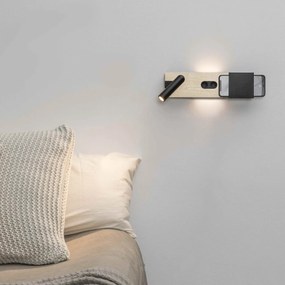 Aplica ambientala cu reader LED design ultra-modern MAGOS negru/artar 20331