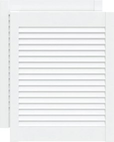 vidaXL Uși dulap design lambriu 2 buc. alb 61,5x49,4 cm lemn masiv pin