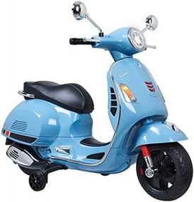 Motocicleta Electrica cu Acumulator Pentru Copii NOVOKIDS™ Vespa Classic Scooter, Pornire la cheie, Lungime 102 cm, 3-8 ani, Max 30 kg, Albastru