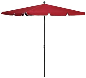 Umbrela de gradina cu stalp, rosu bordo, 210x140 cm
