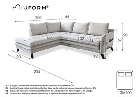 Colțar gri extensibil (cu colț pe partea stângă ) Charming Charlie – Miuform